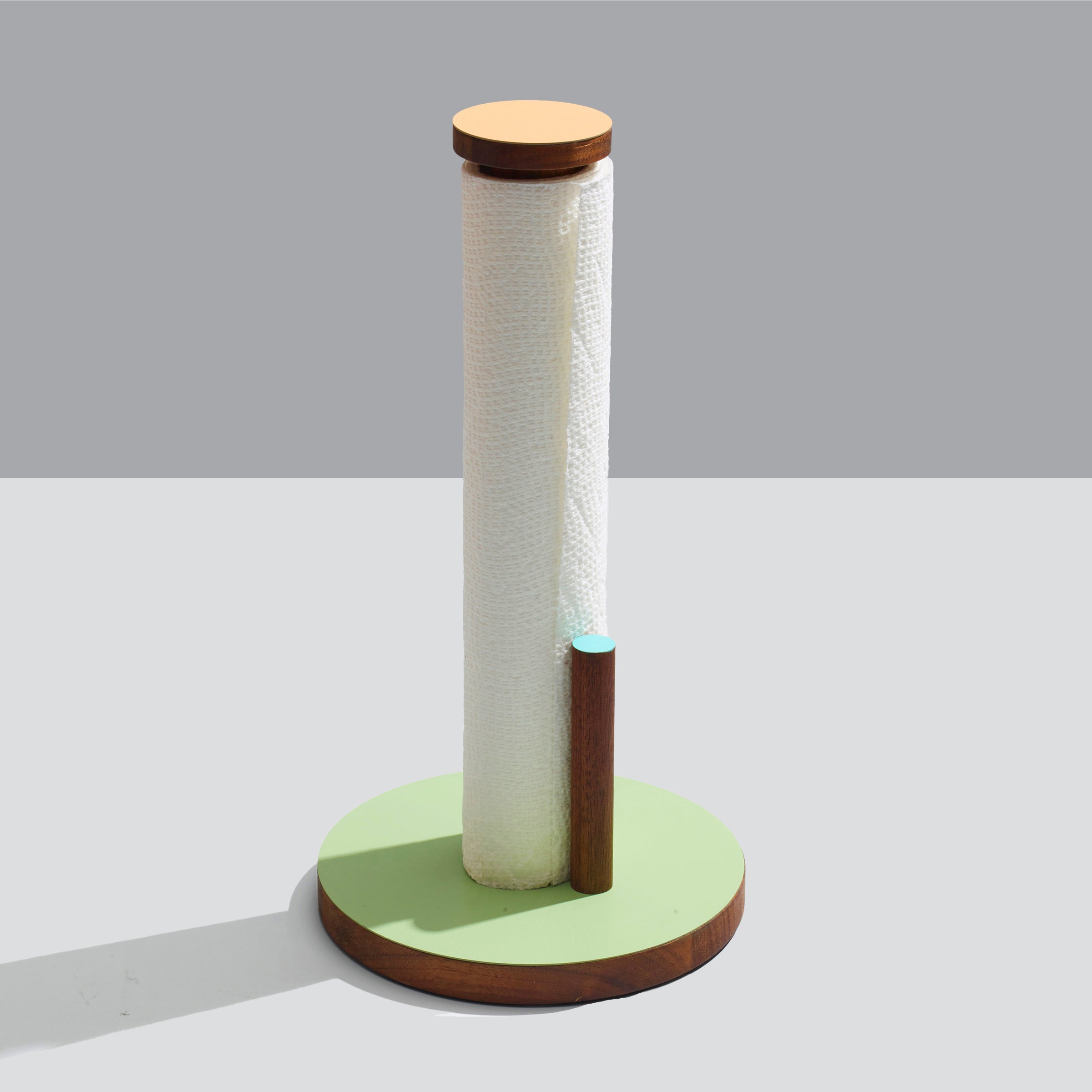 the paper towel keeper - walnut/green