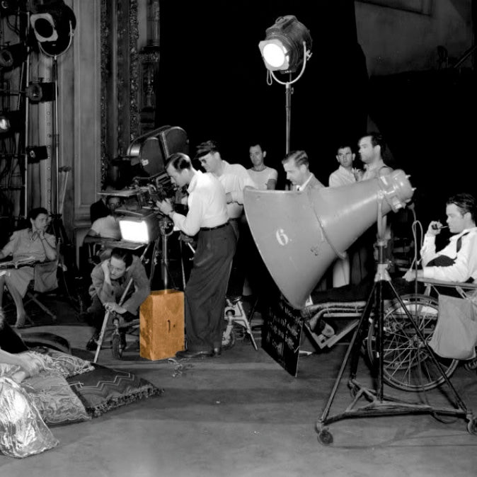 An Apple Box on the set of Orson Wells Citizen Kane 1941