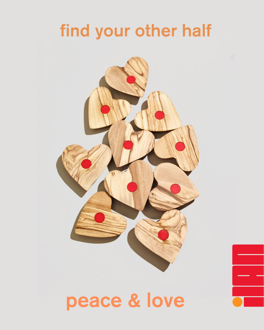 A magnetic olive wood heart