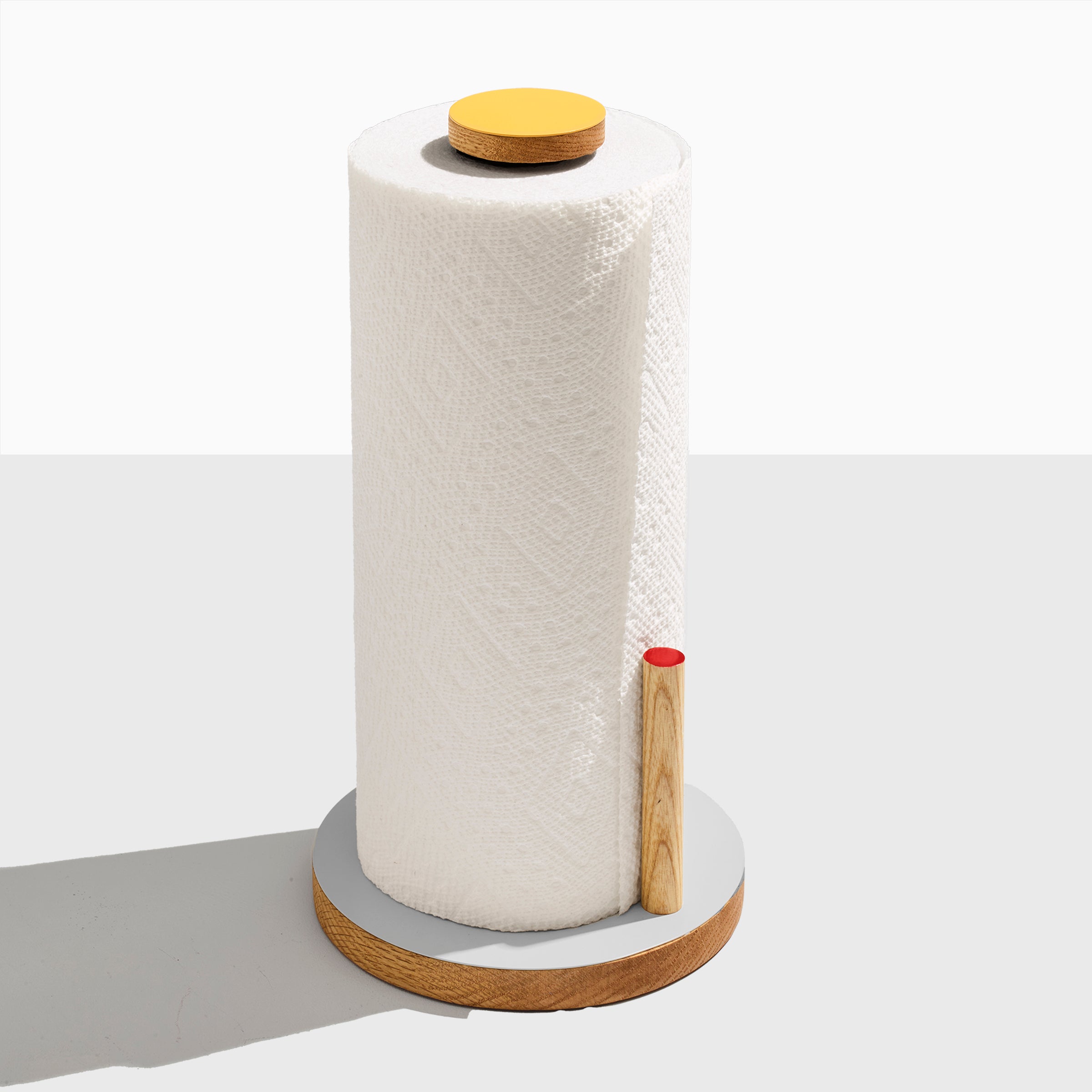 the paper towel keeper - oak/gray