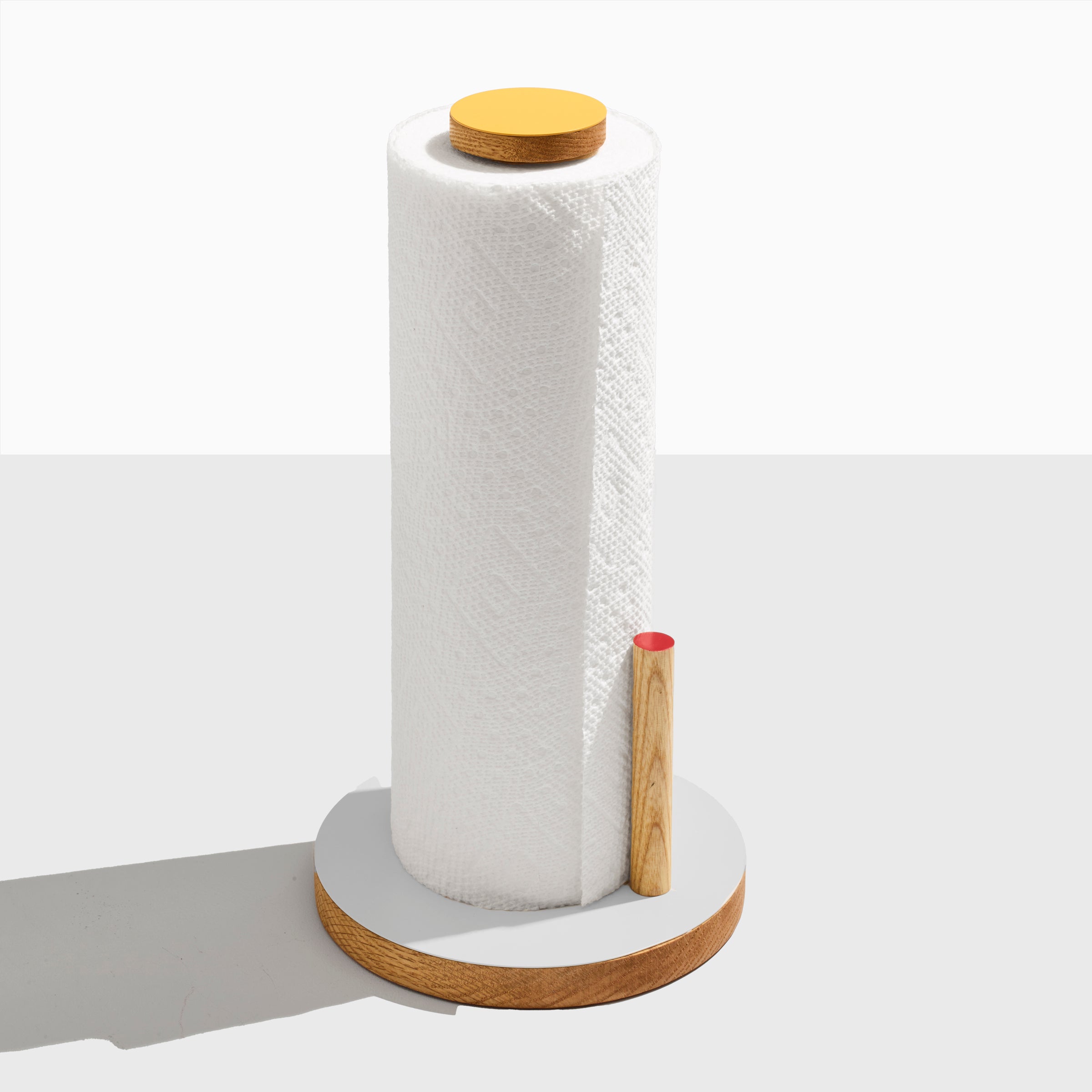the paper towel keeper - oak/gray