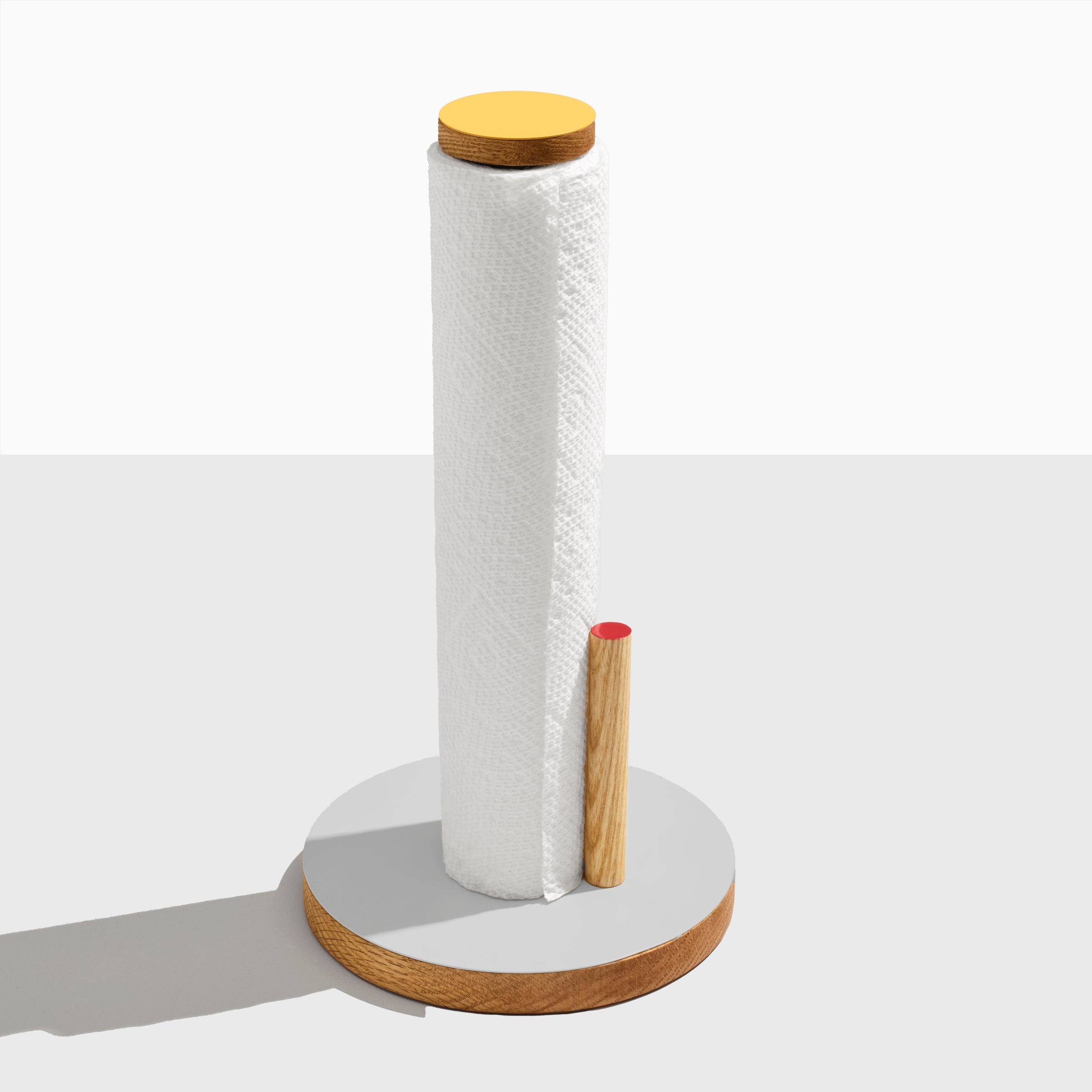 the paper towel keeper - oak/gray