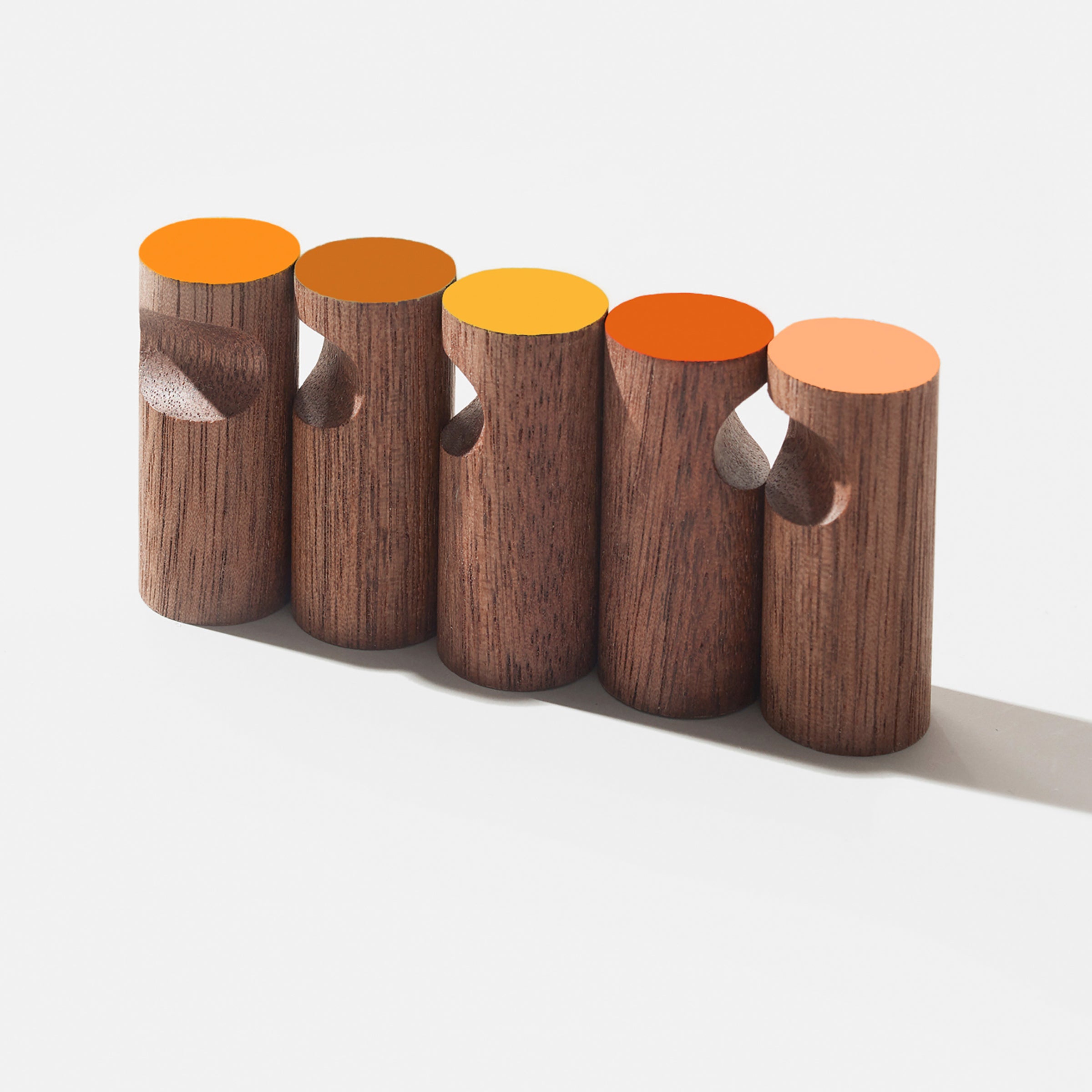Five Magnetic Hooks - oranges