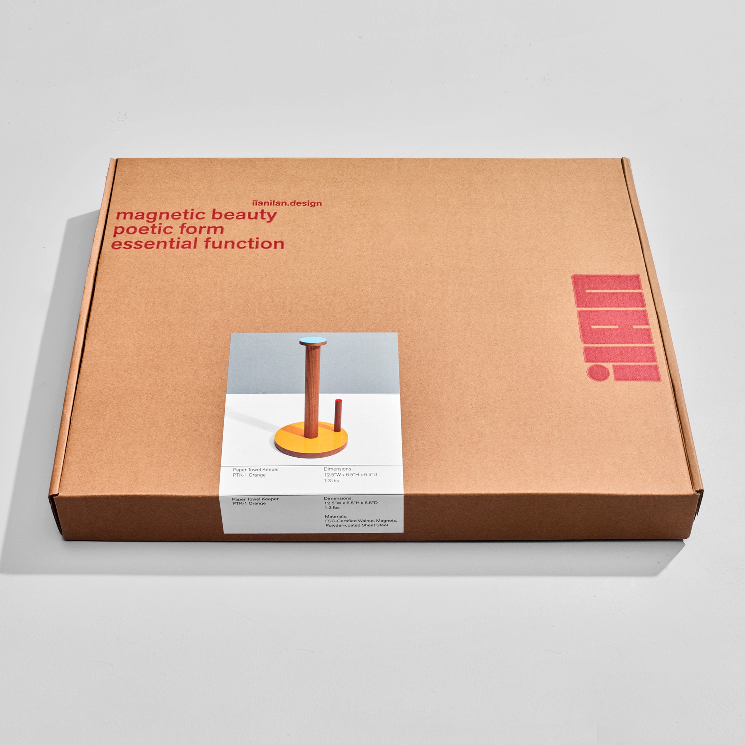 01-the paper towel keeper - walnut/orange