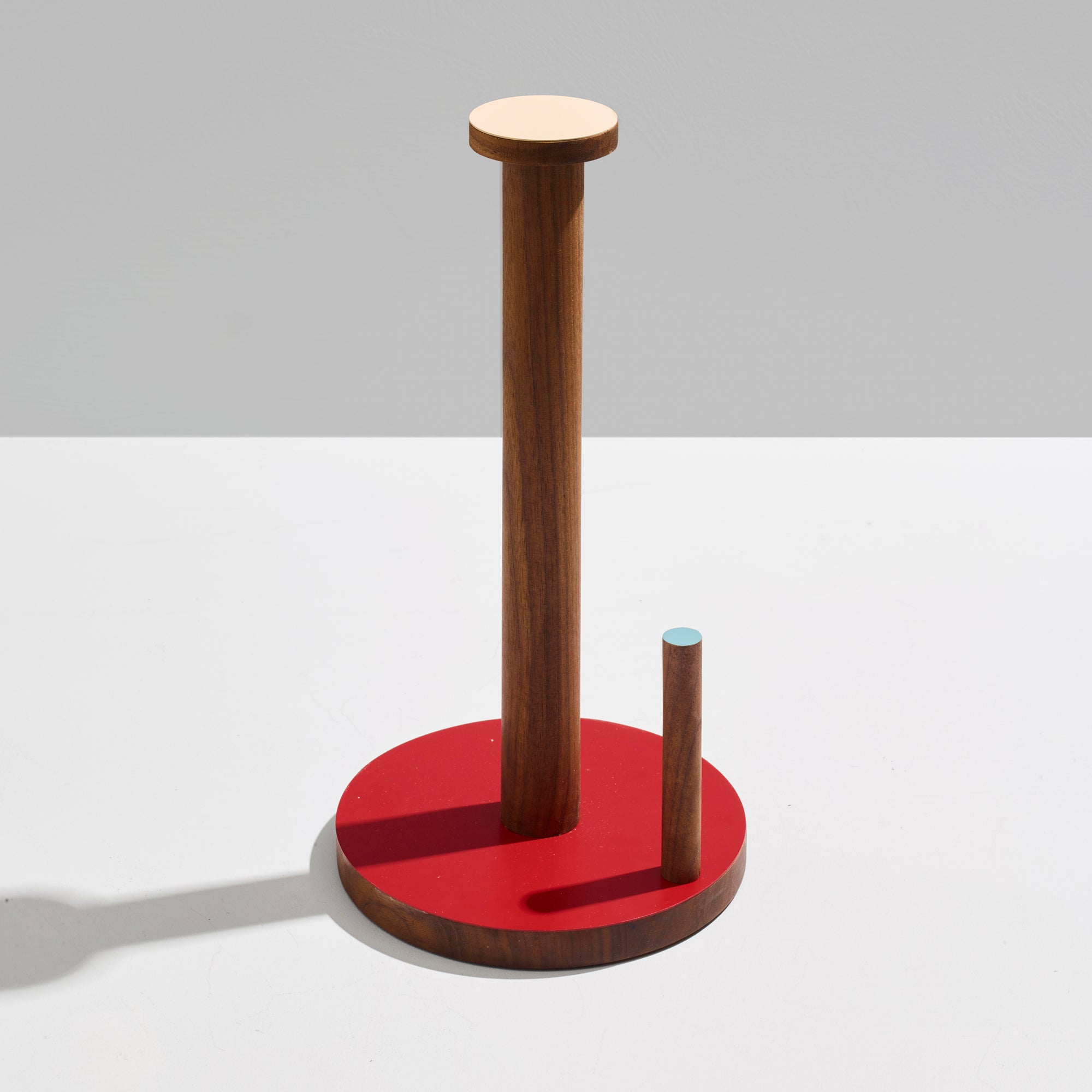 04-the paper towel keeper - walnut/red