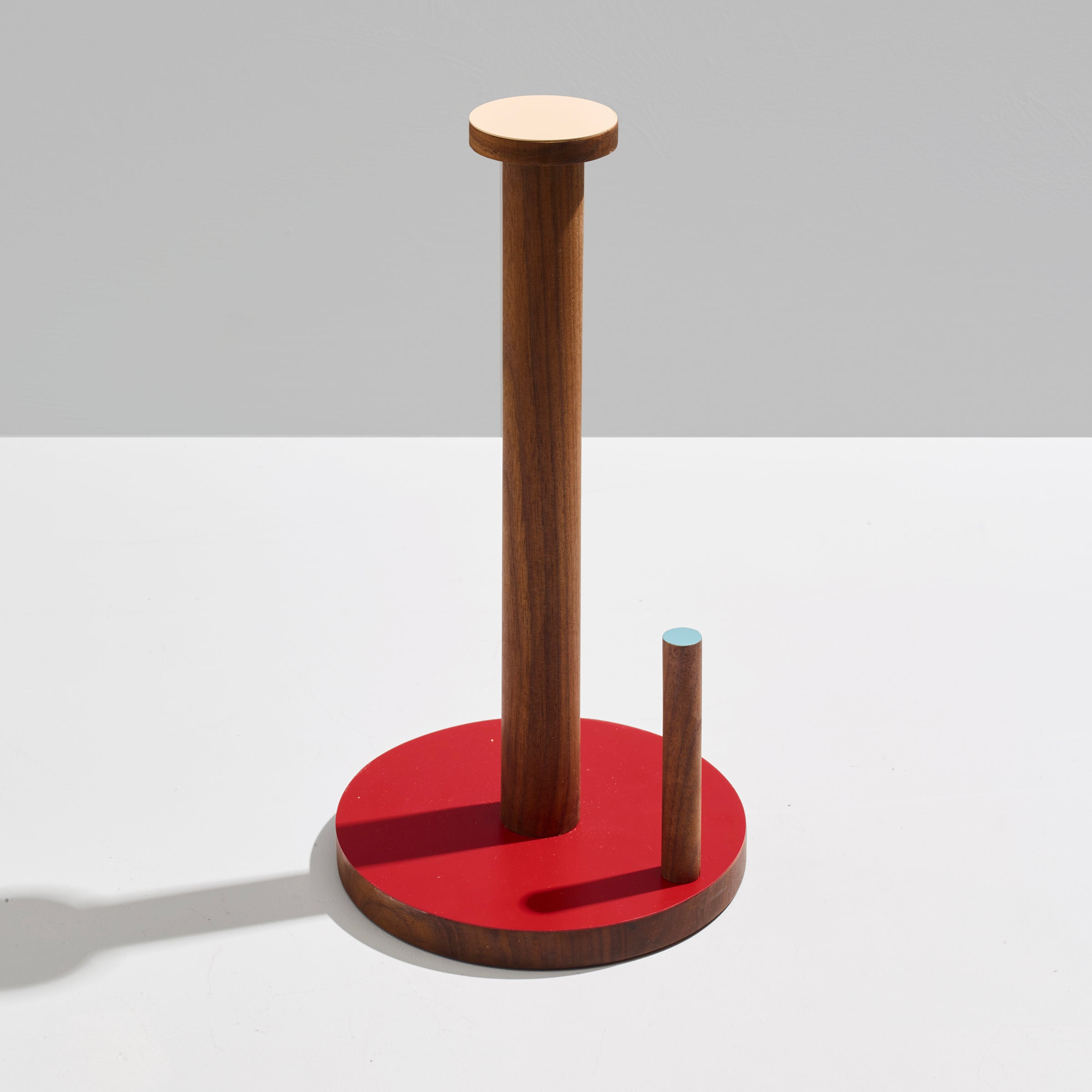 the paper towel keeper - walnut/red