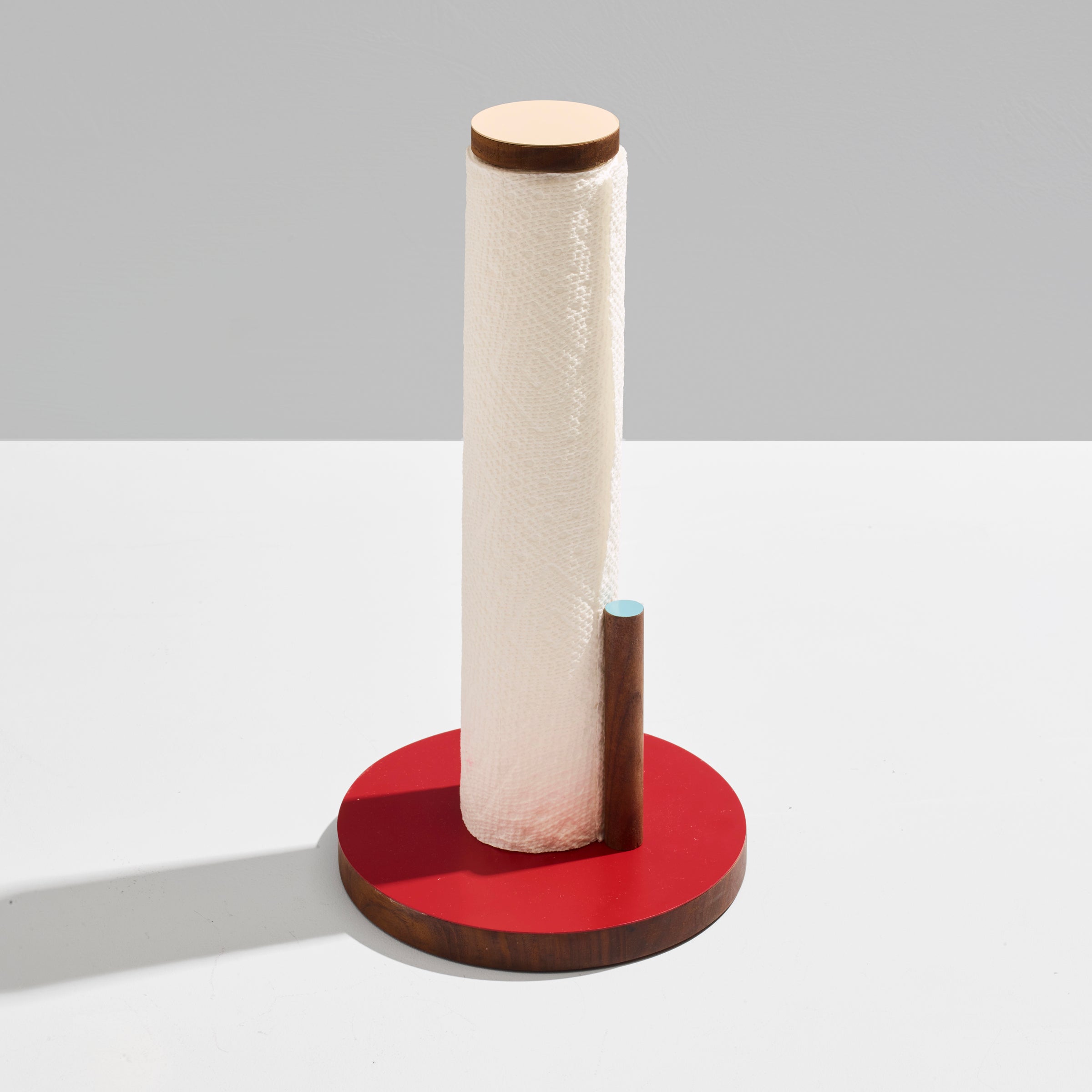 the paper towel keeper - walnut/red