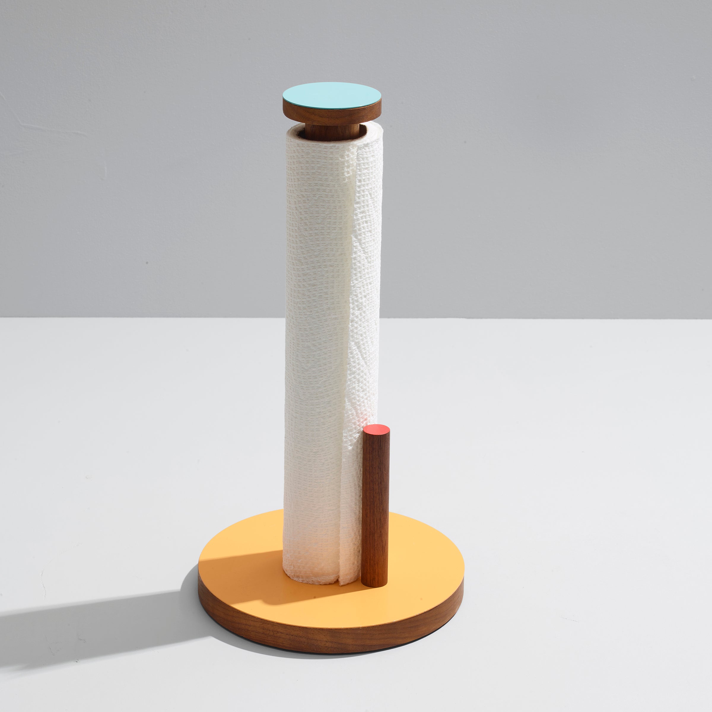 01-the paper towel keeper - walnut/orange