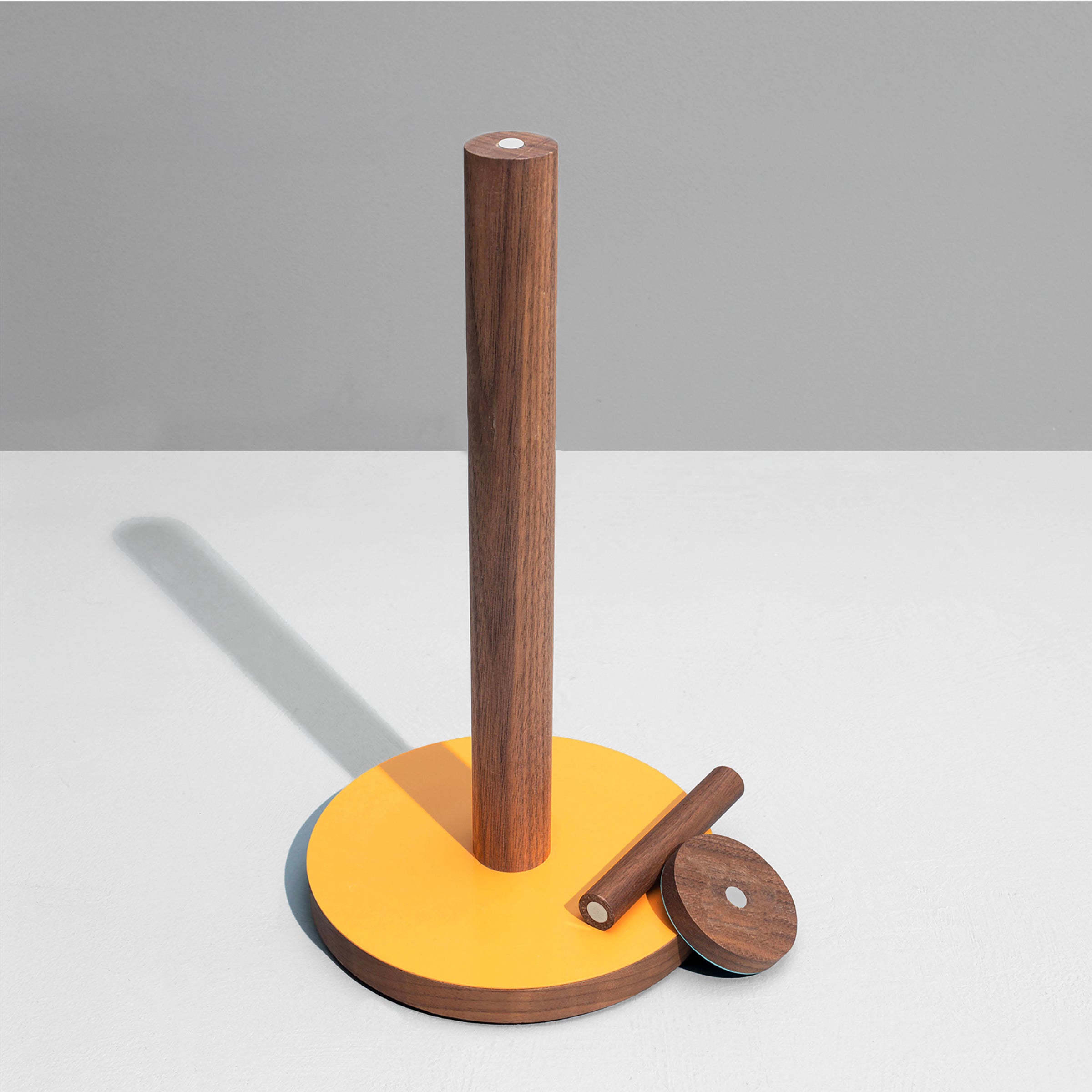 01-the paper towel keeper - walnut/orange