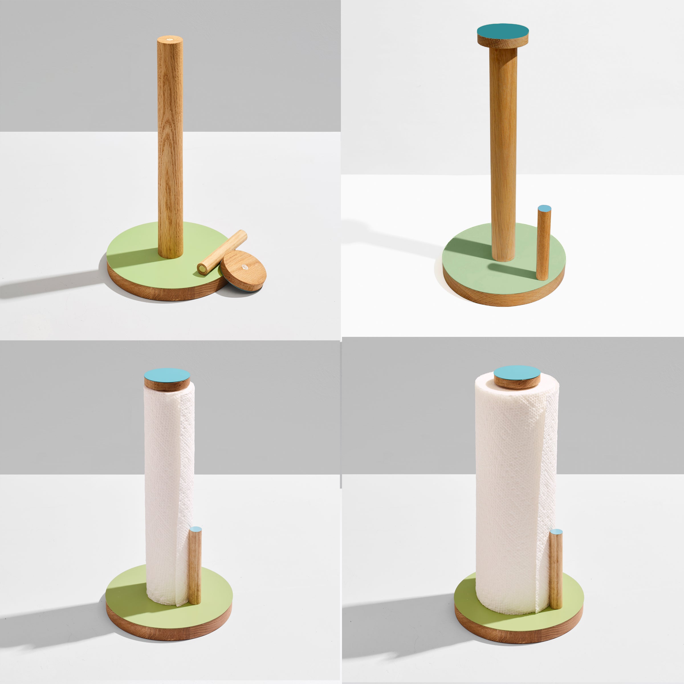 the paper towel keeper - oak/green