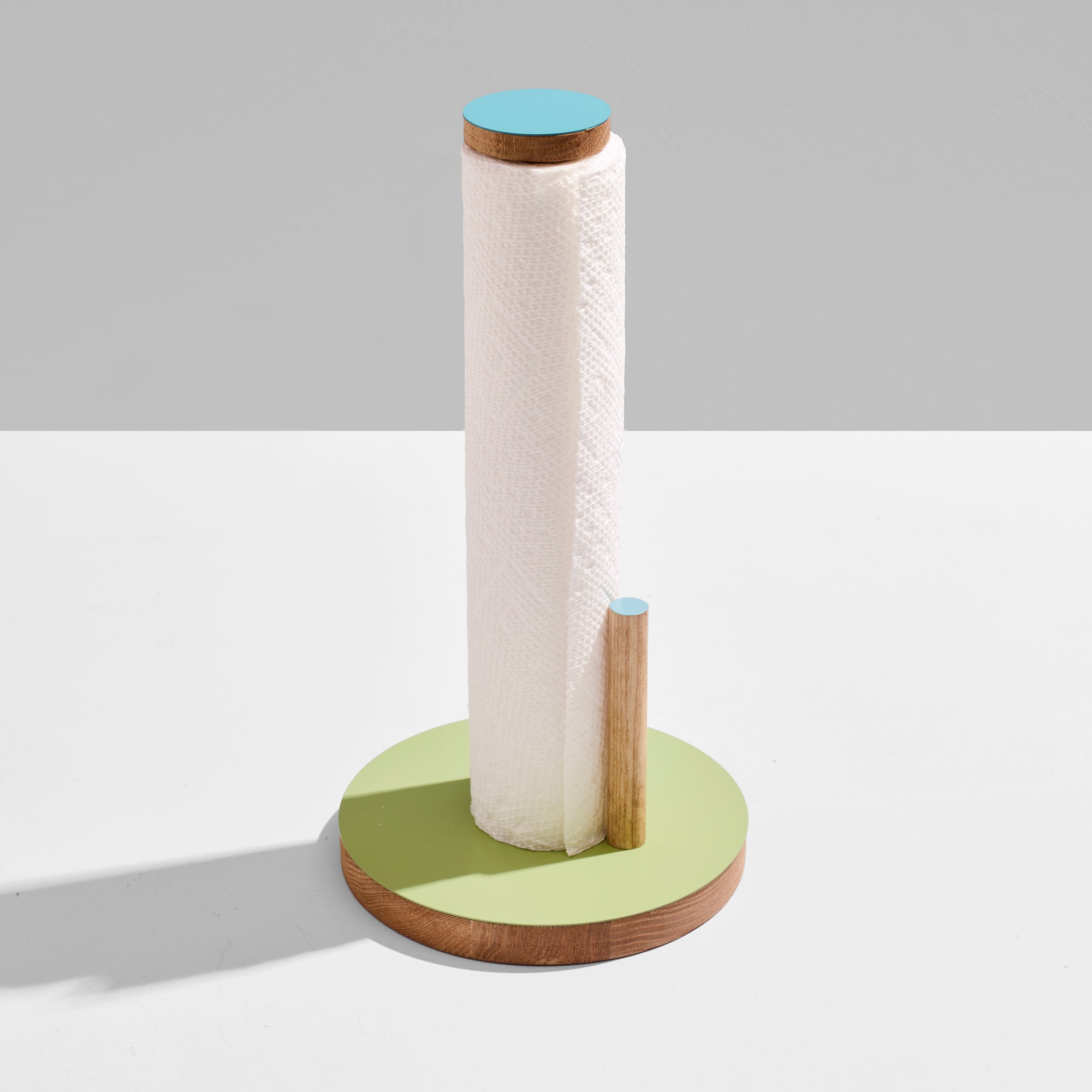 01-the paper towel keeper - walnut/orange