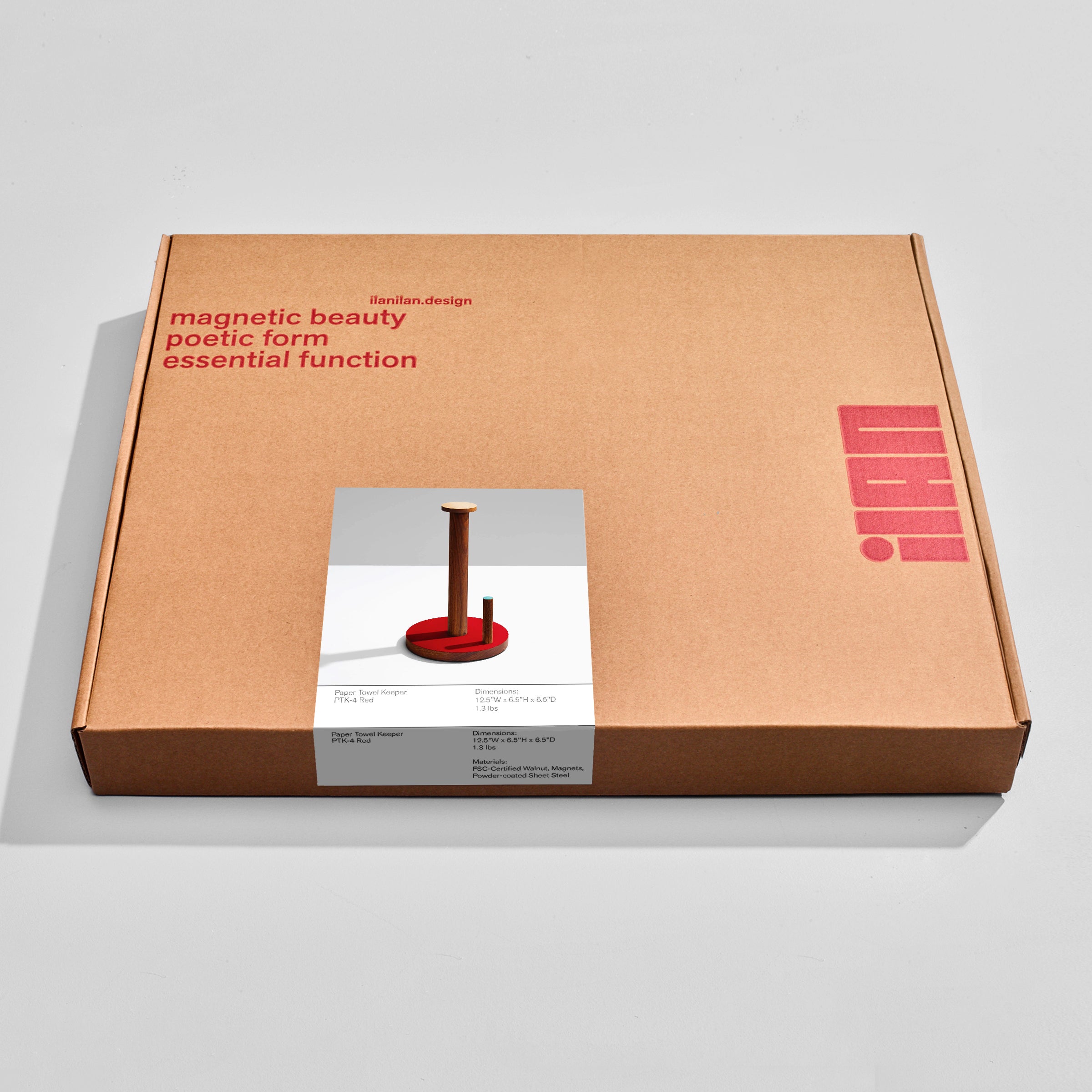 the paper towel keeper - walnut/red