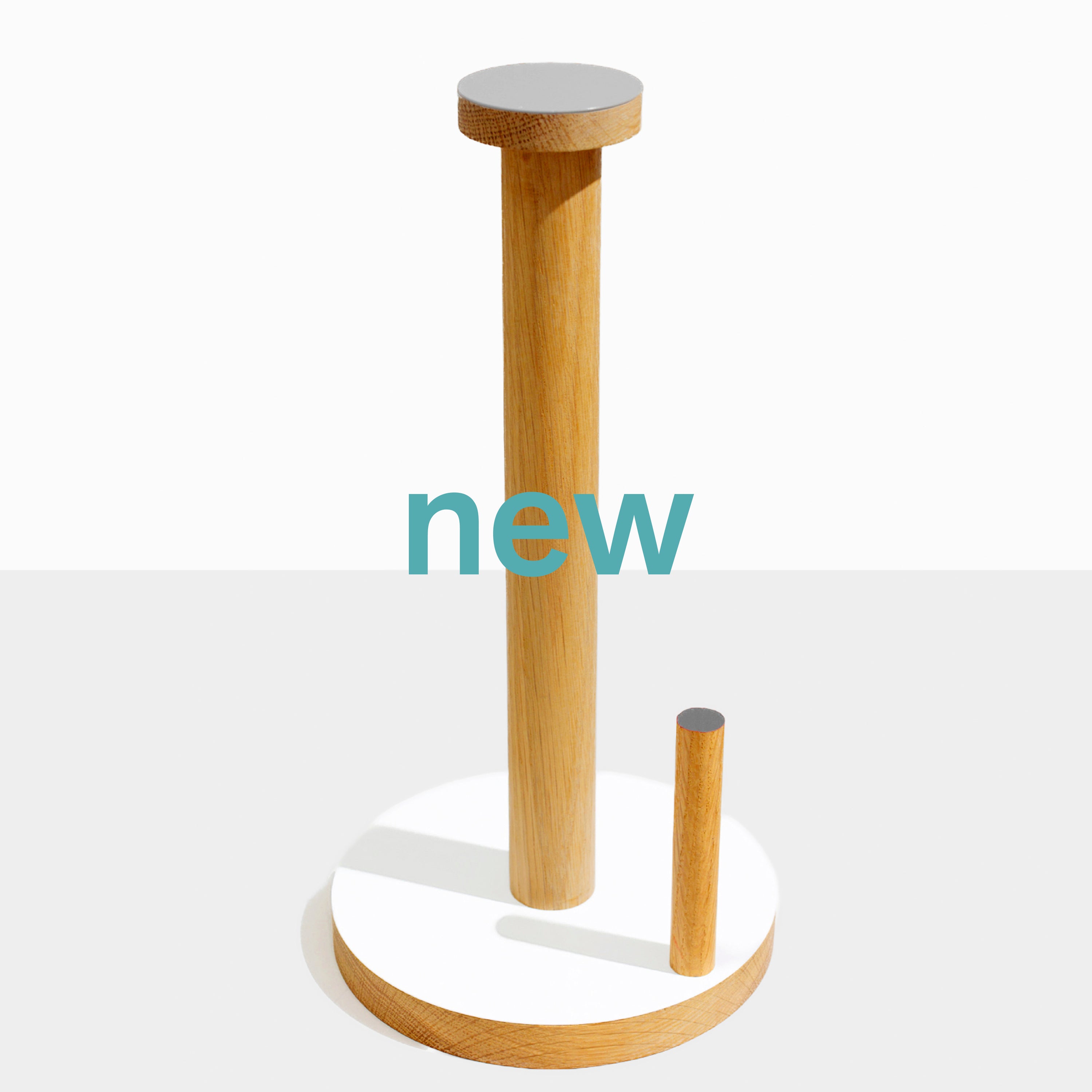the paper towel keeper - oak/white