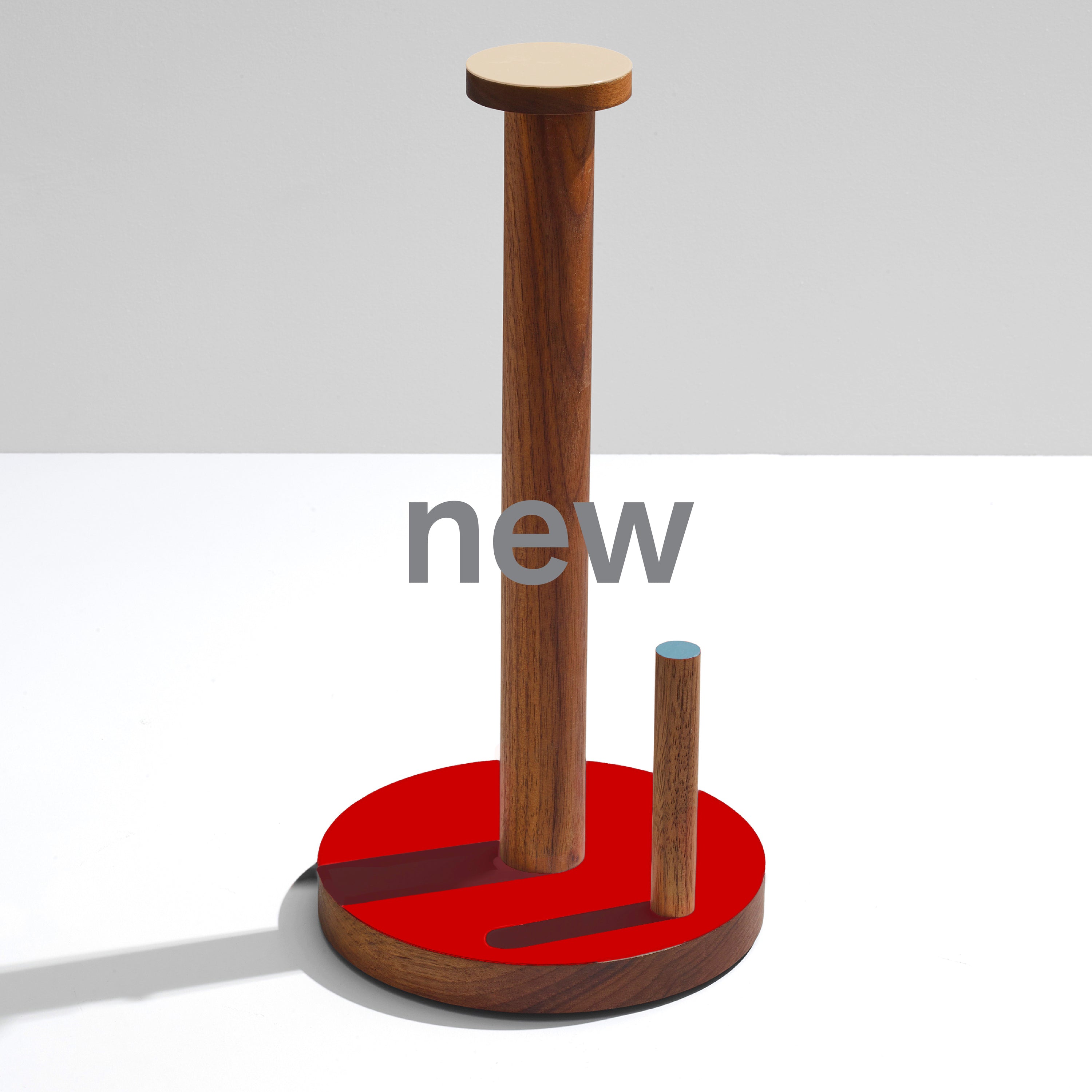the paper towel keeper - walnut/red