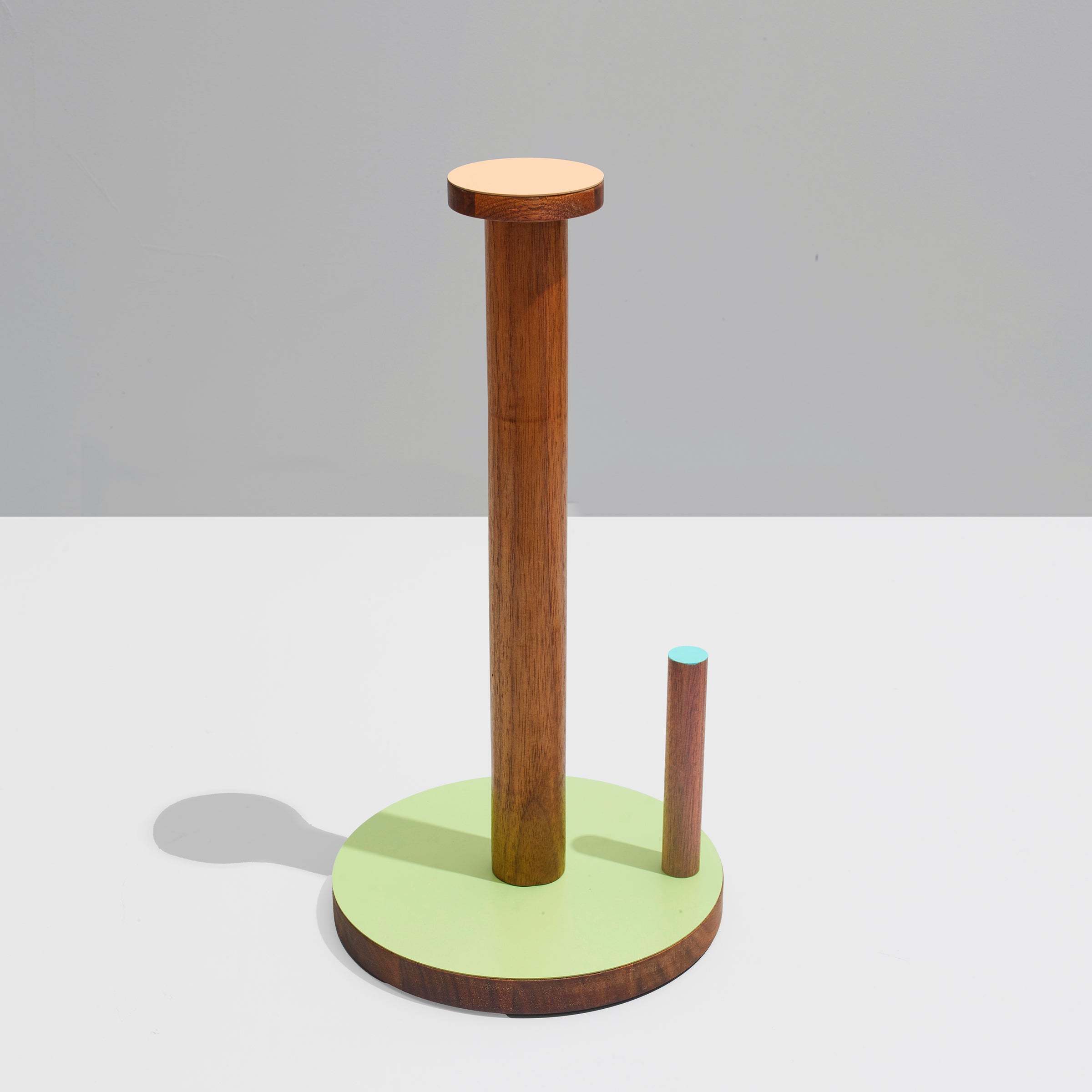 03-   the paper towel keeper - walnut/gray