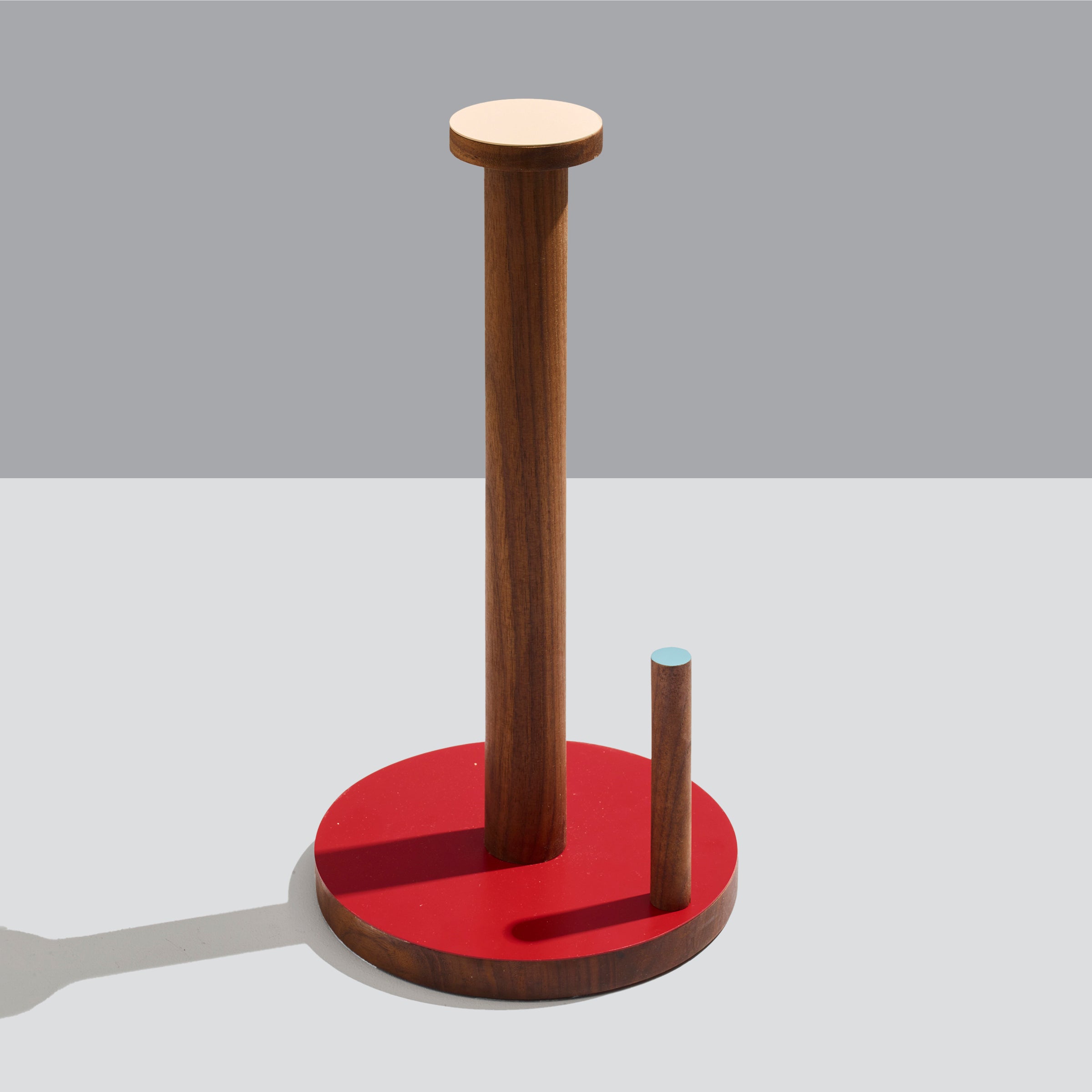 the paper towel keeper - walnut/red