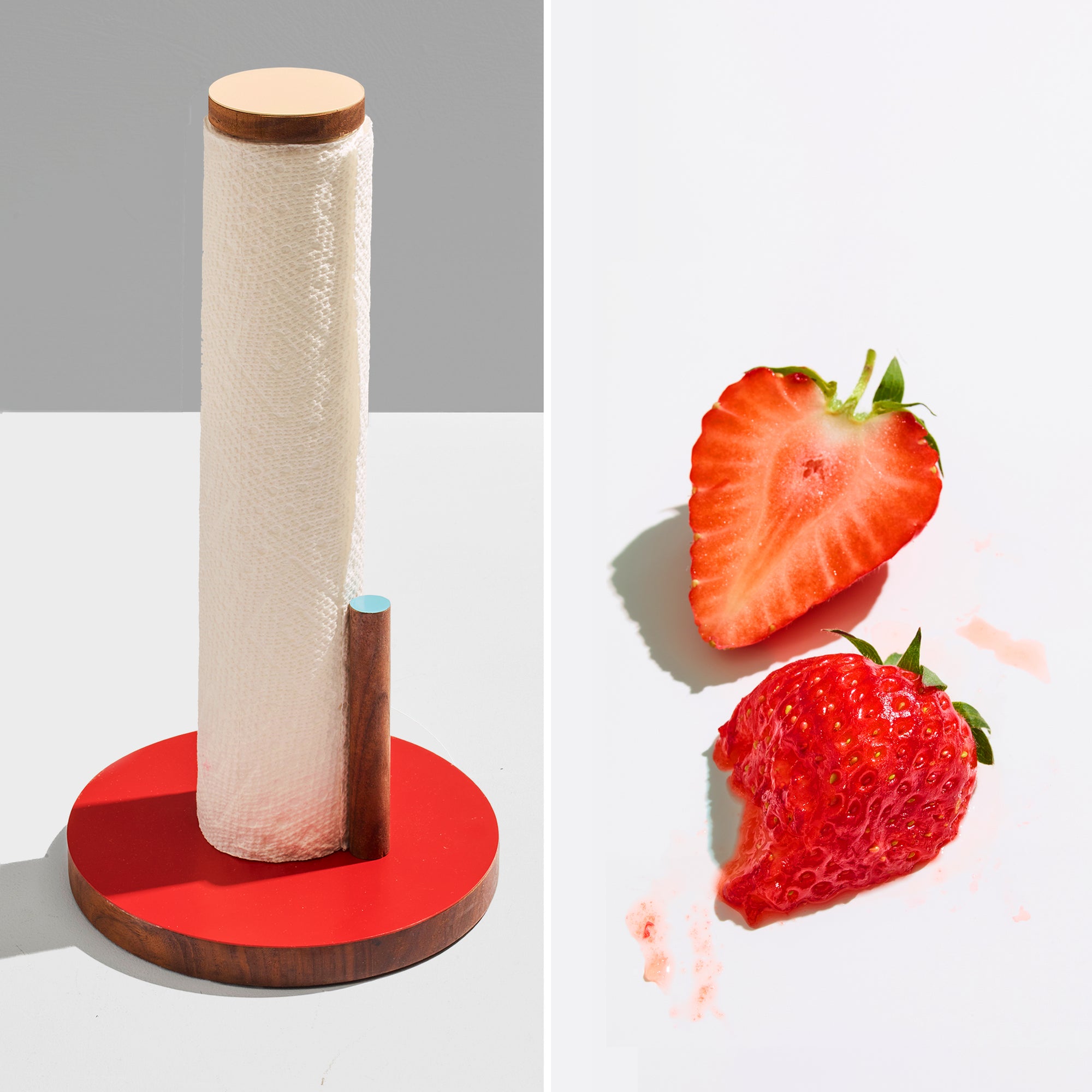 04-the paper towel keeper - walnut/red